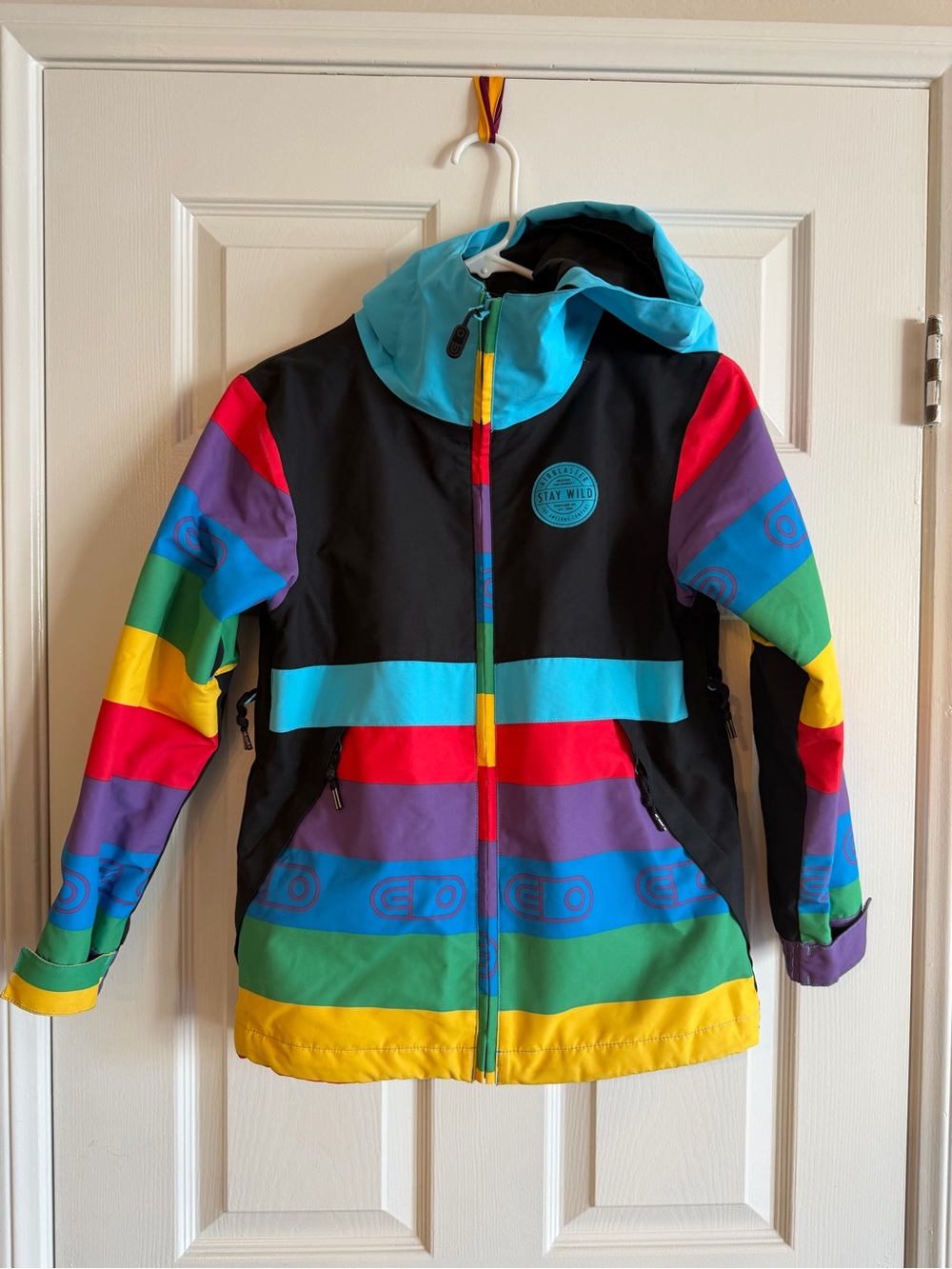 Airblaster Kids' Trencher Jacket Rainbow Stripe Ski Medium